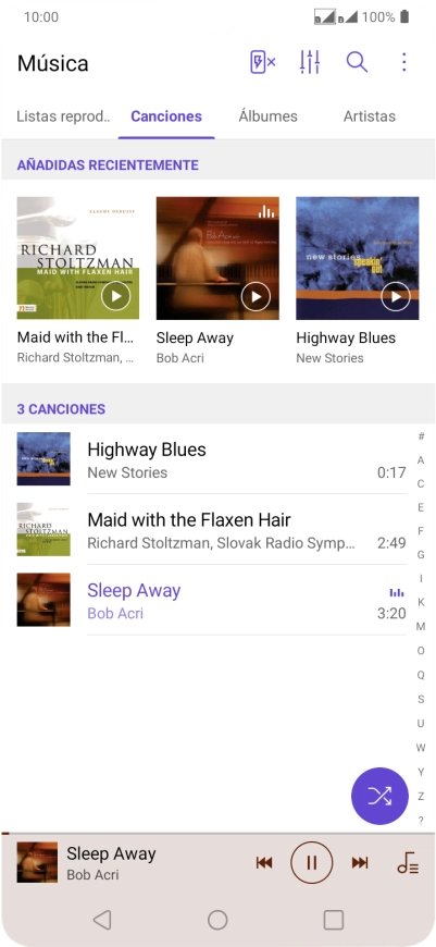 Pulsa el título de la canción en la parte inferior de la pantalla.