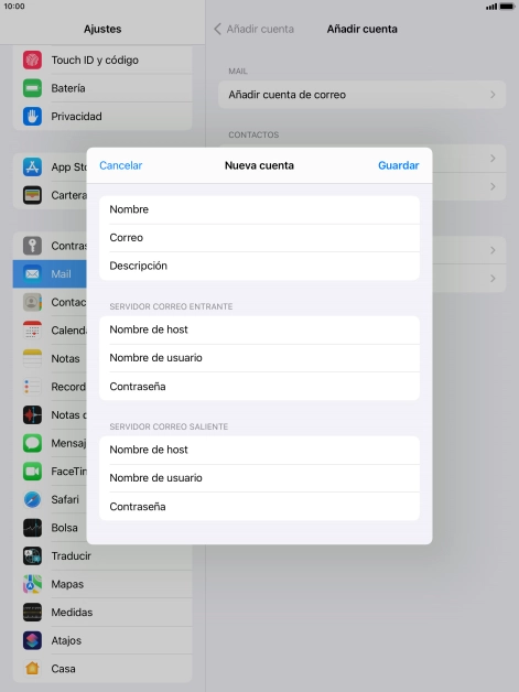 Pulsa Guardar. Ahora se ha configurado tu cuenta de correo electrónico. Si deseas seleccionar más ajustes del servidor de correo de entrada o de salida, continúa con los pasos siguientes.
