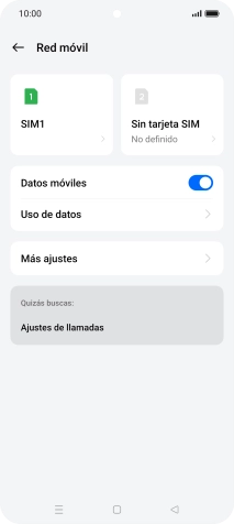 Pulsa el nombre de la tarjeta SIM.