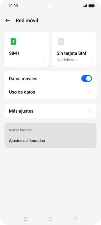 Pulsa el nombre de la tarjeta SIM.