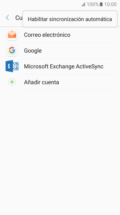Pulsa Habilitar sincronización automática.