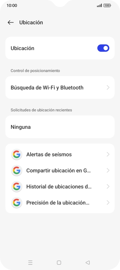 Pulsa Precisión de la ubicación...