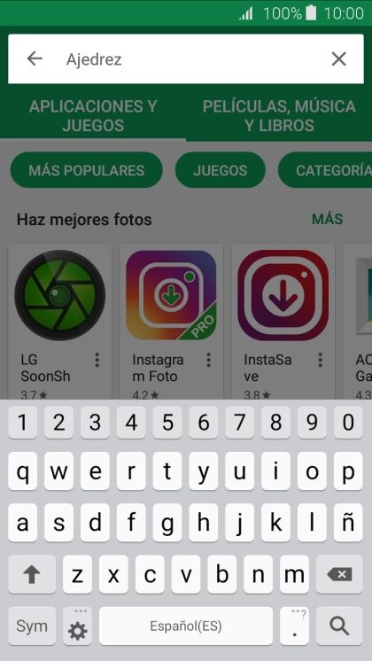 Introduce el nombre del tema o de la app y pulsa el icono de búsqueda.