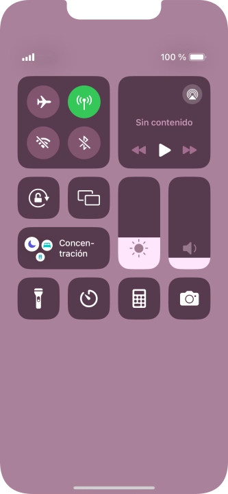 Pulsa el icono de modo de avión para activar o desactivar la función.