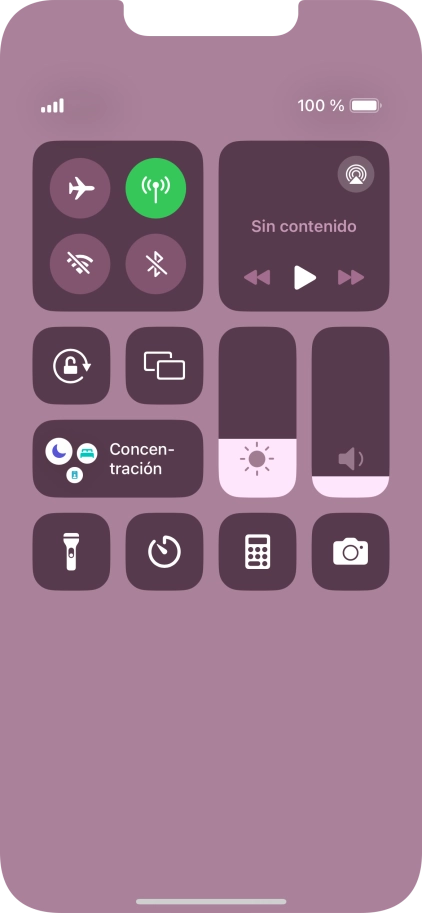 Pulsa el icono de modo de avión para activar o desactivar la función.