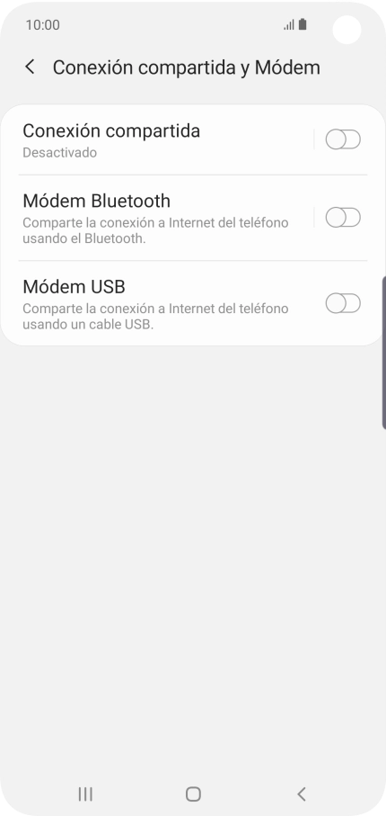 Pulsa Conexión compartida.