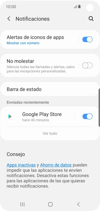 Pulsa el indicador junto a la app deseada para activar o desactivar la función.