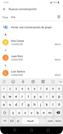 Pulsa el contacto deseado.