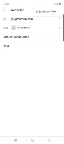 Pulsa Adjuntar archivo y desplázate a la carpeta deseada.