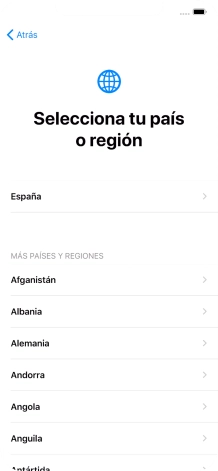 Pulsa el país o el área deseados.