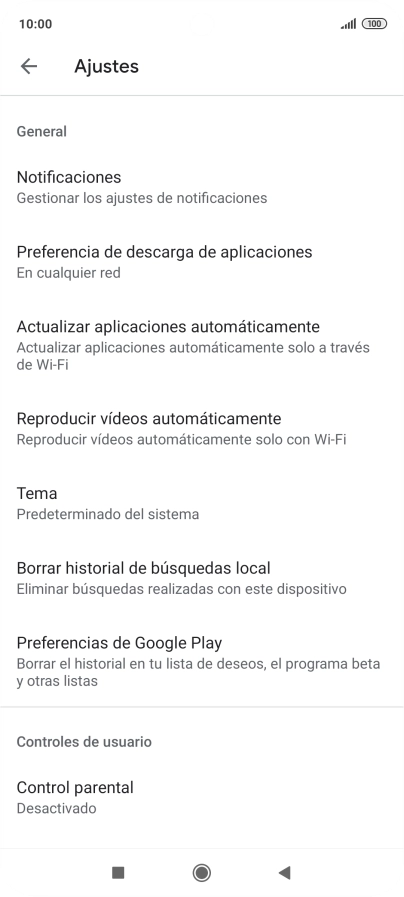 Pulsa Actualizar aplicaciones automáticamente.