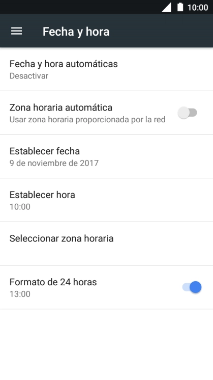 Pulsa Fecha y hora automáticas.