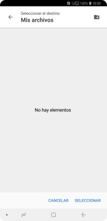 Si deseas crear una nueva carpeta, pulsa el icono de nueva carpeta y sigue las indicaciones de la pantalla para crearla.