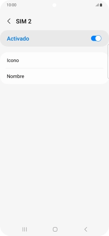 Pulsa el indicador para activar o desactivar el uso de la tarjeta SIM.