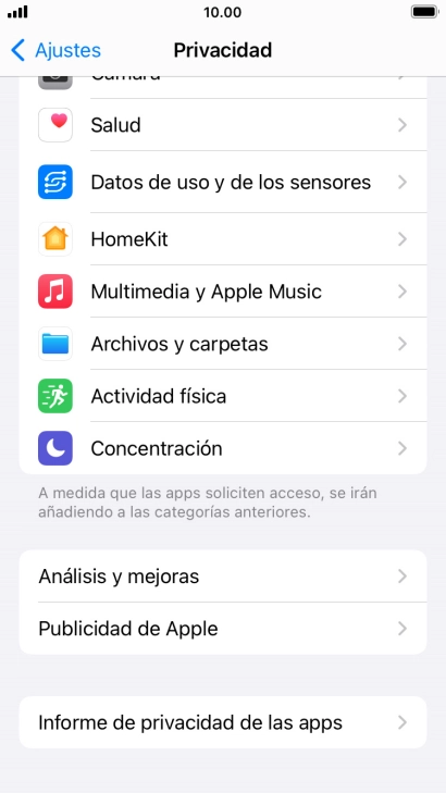 Pulsa Informe de privacidad de las apps.