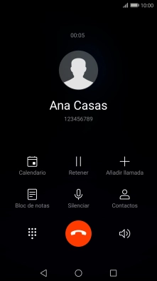 Pulsa el icono de finalizar llamada.
