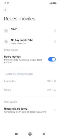 Pulsa el nombre de la tarjeta SIM.