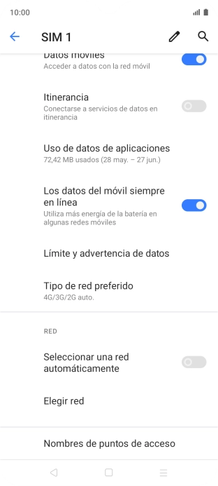 Pulsa el indicador junto a 