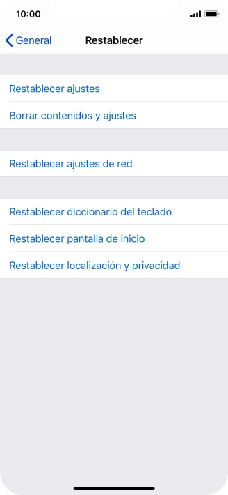 Pulsa Restablecer ajustes.
