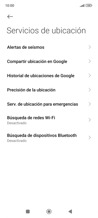 Pulsa Precisión de la ubicación.