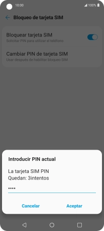 Introduce tu código PIN y pulsa Aceptar.