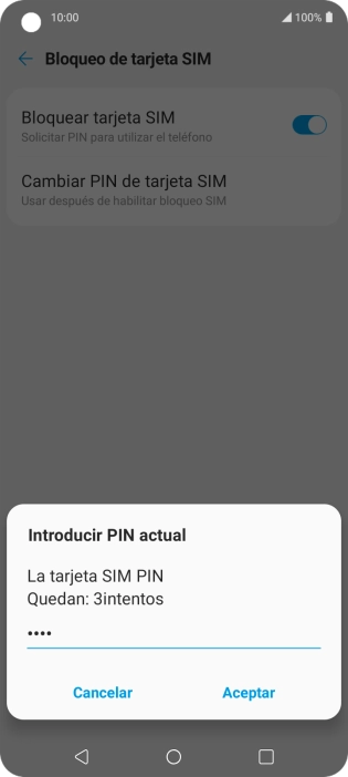 Introduce tu código PIN y pulsa Aceptar.