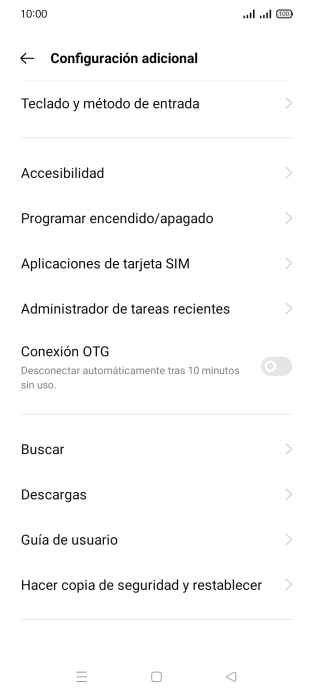 Pulsa Hacer copia de seguridad y restablecer.