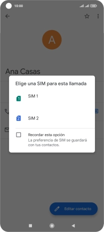 Pulsa la tarjeta SIM deseada.