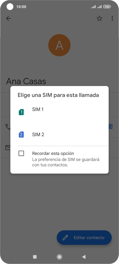 Pulsa la tarjeta SIM deseada.
