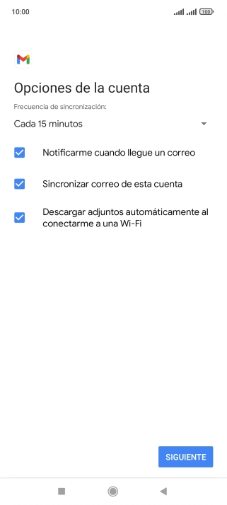 Si aparece en la pantalla esta imagen, tu cuenta de correo electrónico ha sido reconocida y configurada automáticamente. Sigue las indicaciones de la pantalla para introducir más información y terminar la configuración.