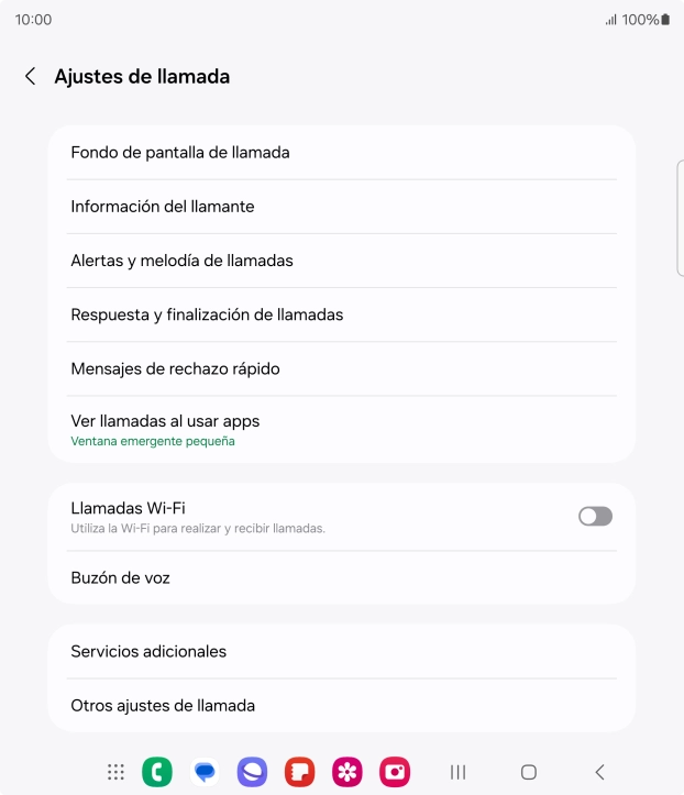 Pulsa Servicios adicionales.