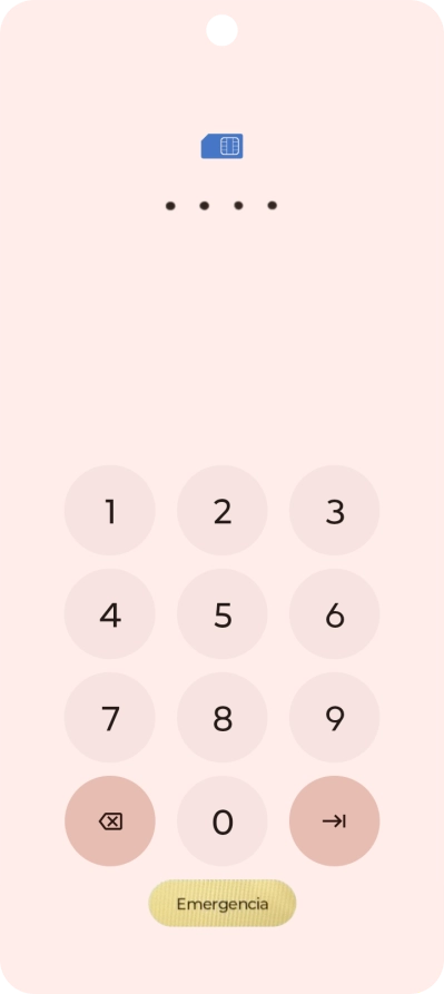 Si lo solicita el teléfono, introduce el código PIN y pulsa la flecha hacia la derecha.