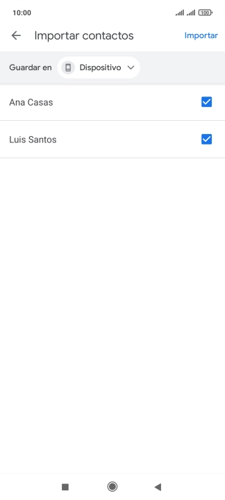 Pulsa en el campo junto a los contactos deseados.