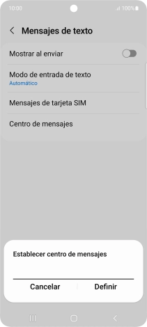 Introduce +34607003110 y pulsa Definir.