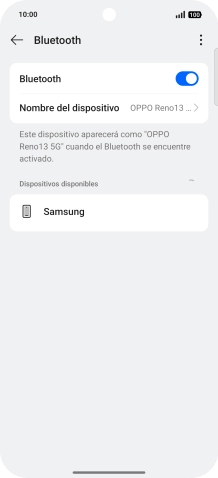 Pulsa el dispositivo Bluetooth deseado y sigue las indicaciones de la pantalla para vincular el dispositivo al teléfono.