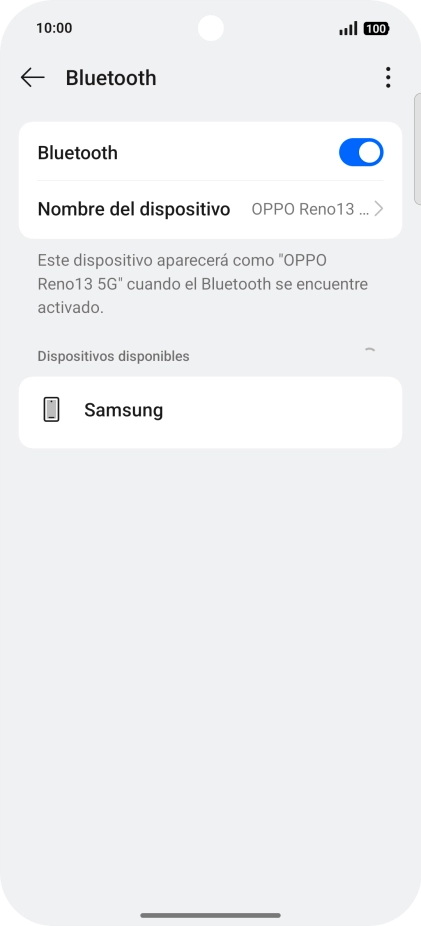 Pulsa el dispositivo Bluetooth deseado y sigue las indicaciones de la pantalla para vincular el dispositivo al teléfono.