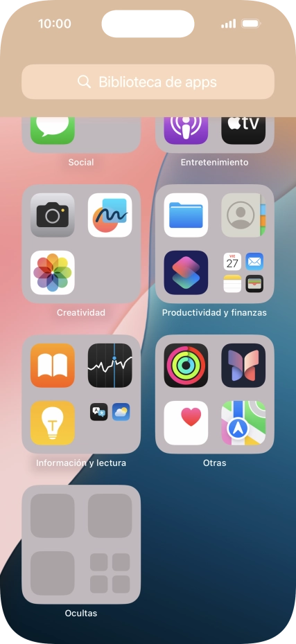 La app está ahora en la carpeta Ocultas en la biblioteca de apps.