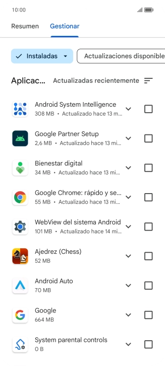 Pulsa la app deseada.