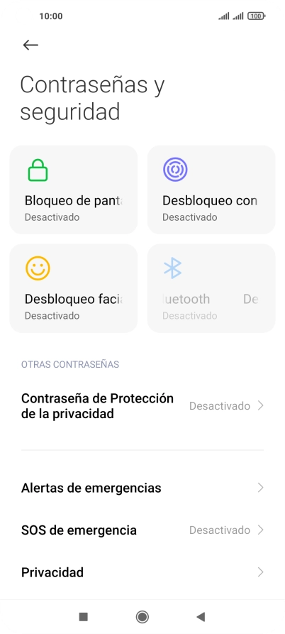 Pulsa Desbloqueo con huella dactilar.