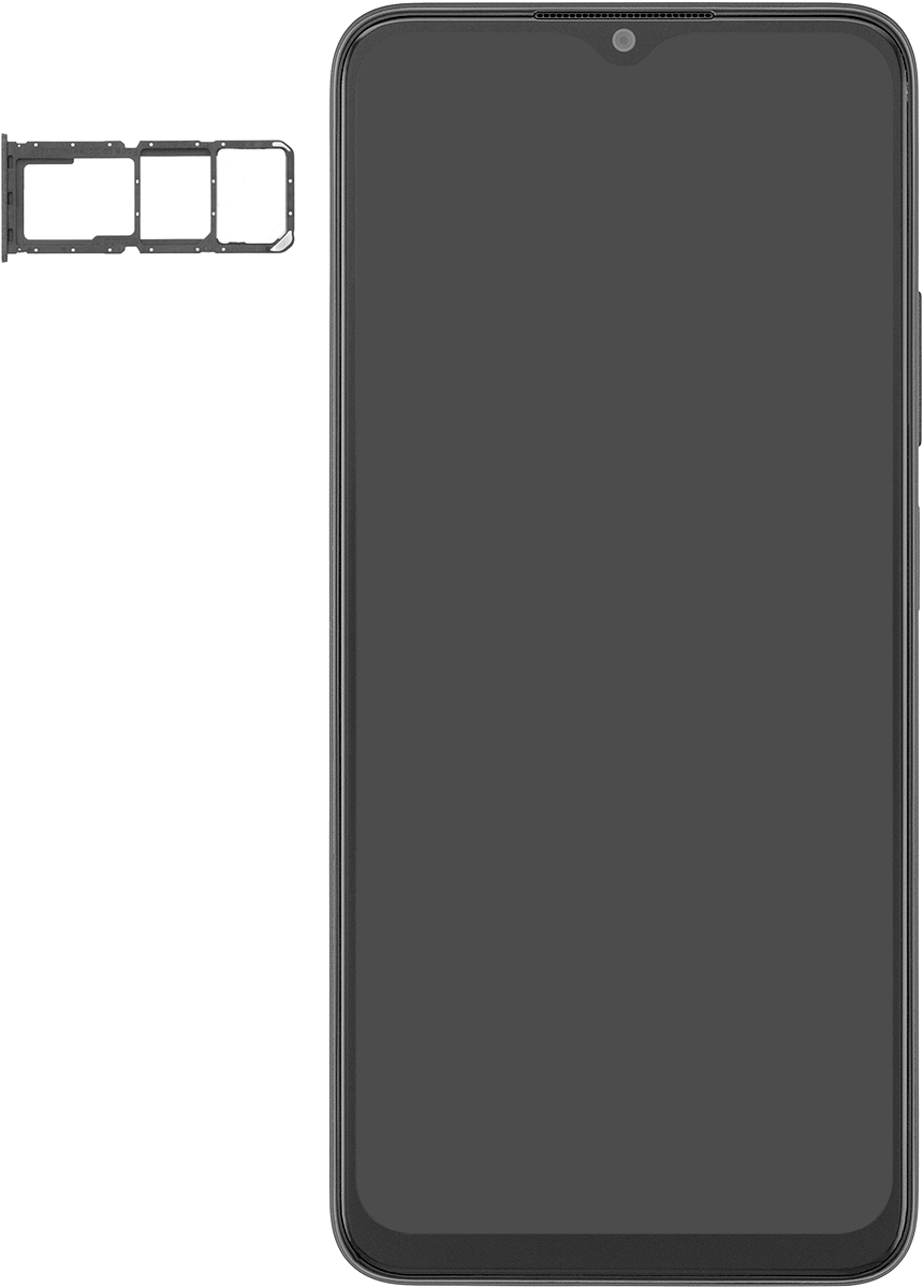 Gira la tarjeta SIM de modo que la esquina biselada de la tarjeta coincida con la esquina biselada del segundo contenedor. A continuación insértala en el contenedor.