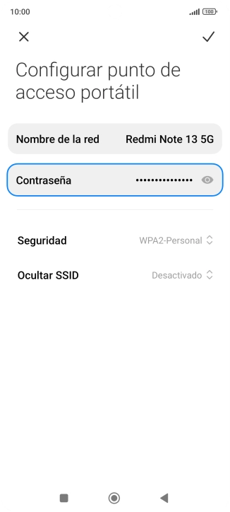 Pulsa Nombre de la red e introduce el nombre deseado de la conexión wifi