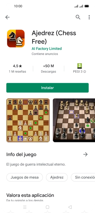 Pulsa Instalar y sigue las indicaciones de la pantalla para instalar la app.
