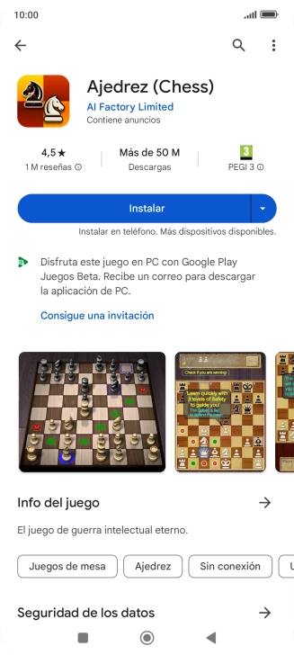 Pulsa Instalar y sigue las indicaciones de la pantalla para instalar la app.