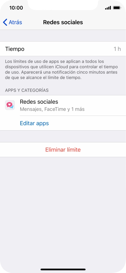 Pulsa Eliminar límite.