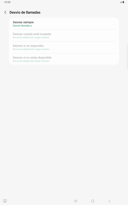Pulsa el tipo de desvío deseado.