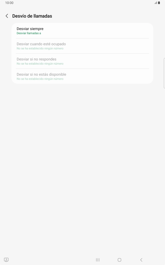 Pulsa el tipo de desvío deseado.