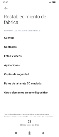 Pulsa Eliminar todos los datos.