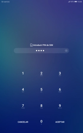 Si lo solicita la tablet, introduce el código PIN y pulsa ACEPTAR.