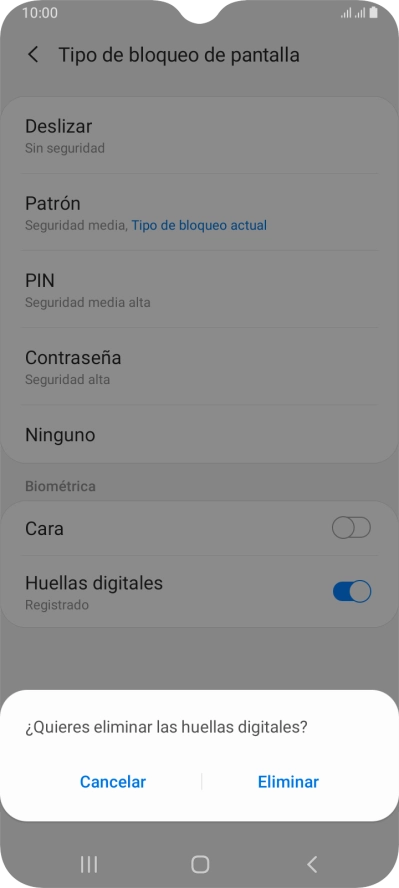 Pulsa Eliminar.