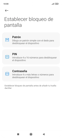 Pulsa el código de seguridad deseado.